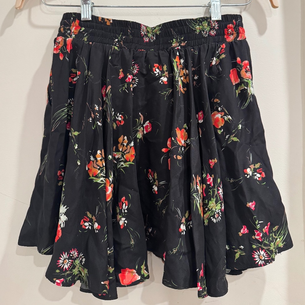 Raquelle Women’s Black Floral Silk Skirt (Size S) - Picture 3 of 5